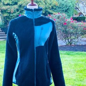 🌳Columbia Fast Beauty Plush Fleece Full-Zip Jacket, Size M, Black/Gray